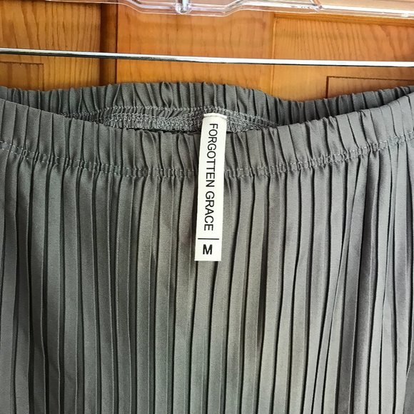 NWOT. FORGOTTEN GRACE grey pleated skirt, size Medium.  NEVER WORN. - Picture 3 of 4